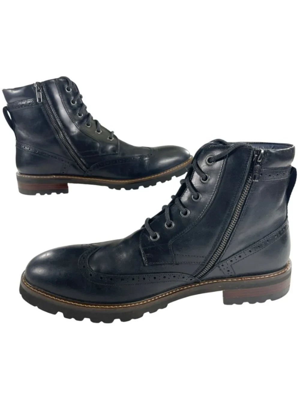 Florsheim Renegade Boots 15202-001 Wingtip Black Leather Casual Men's Sz 11.5